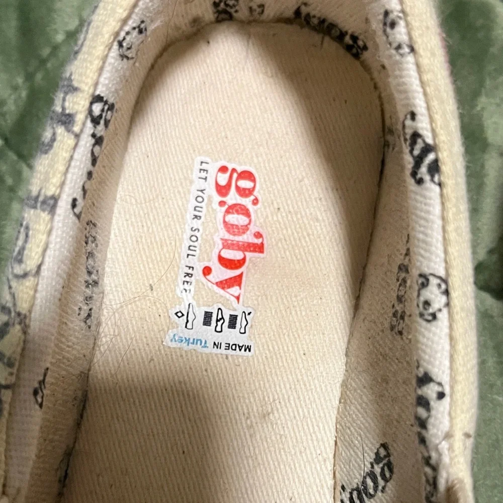 goby Women's Natural Canvas Espadrille Slip-Ons with Day of the Dead Skull Print